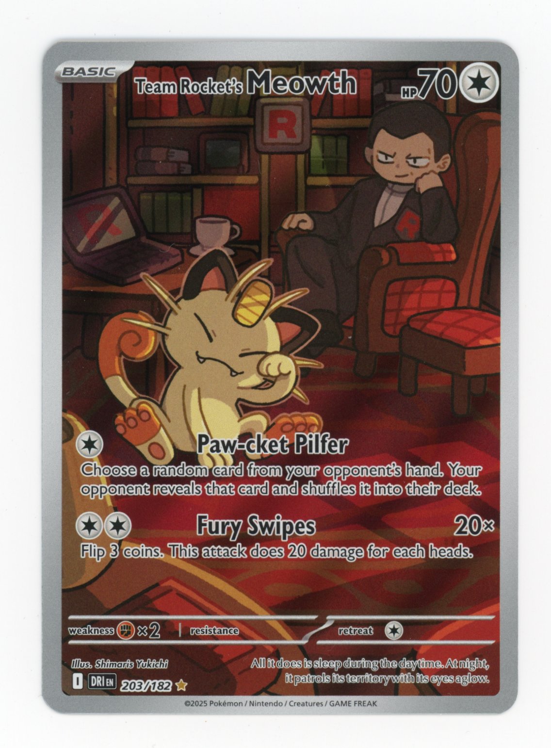 Team Rocket's Meowth - #203/182 - Pokémon Scarlet & Violet - Destined Rivals