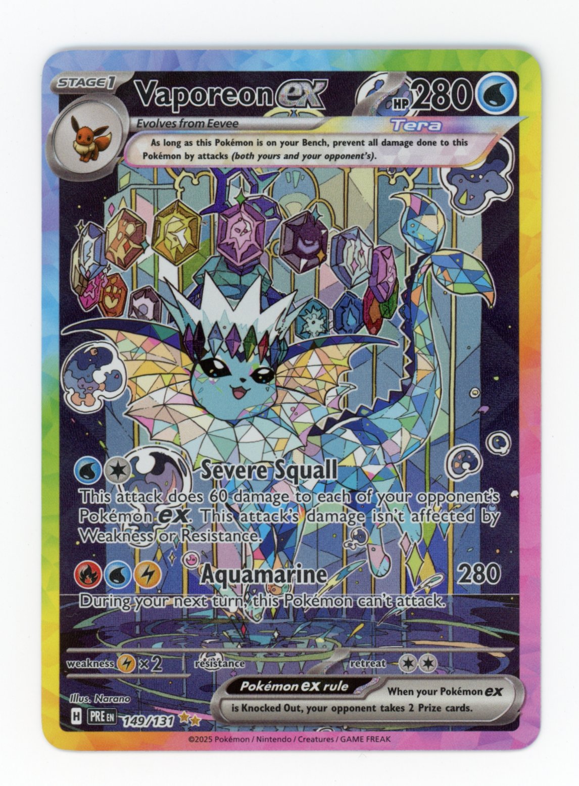 Vaporeon ex - #149/131 - Pokémon Scarlet & Violet - Prismatic Evolution