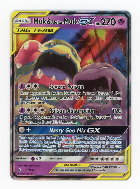Muk & Alolan Muk GX - #61/214 - Pokémon Sun & Moon - Unbroken Bonds