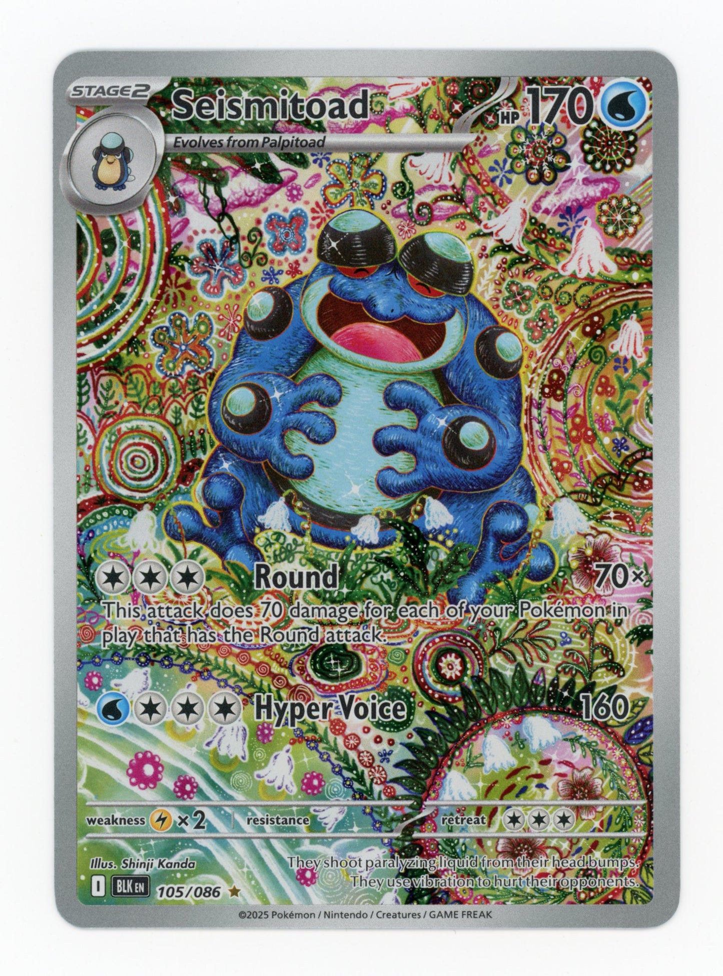 Seismitoad - #105/086 - Pokémon Scarlet & Violet - Black Bolt
