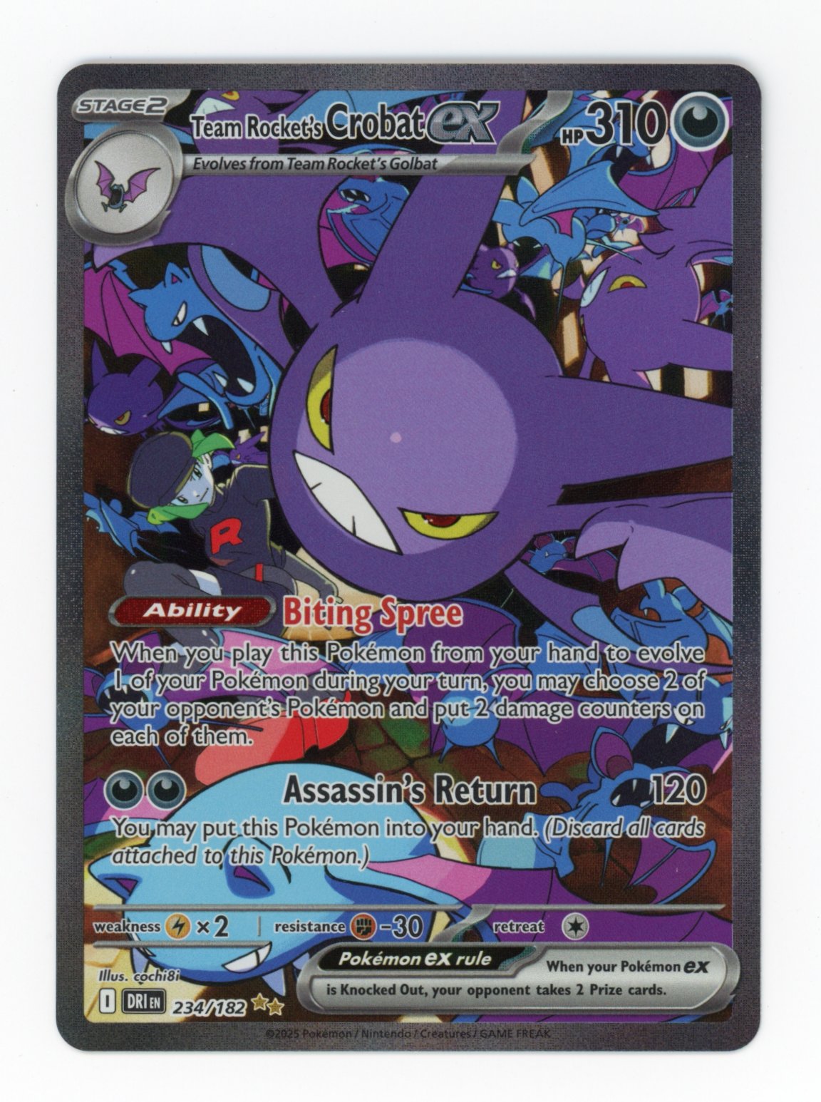 Team Rocket's Crobat ex - #234/182 - Pokémon Scarlet & Violet - Destined Rivals