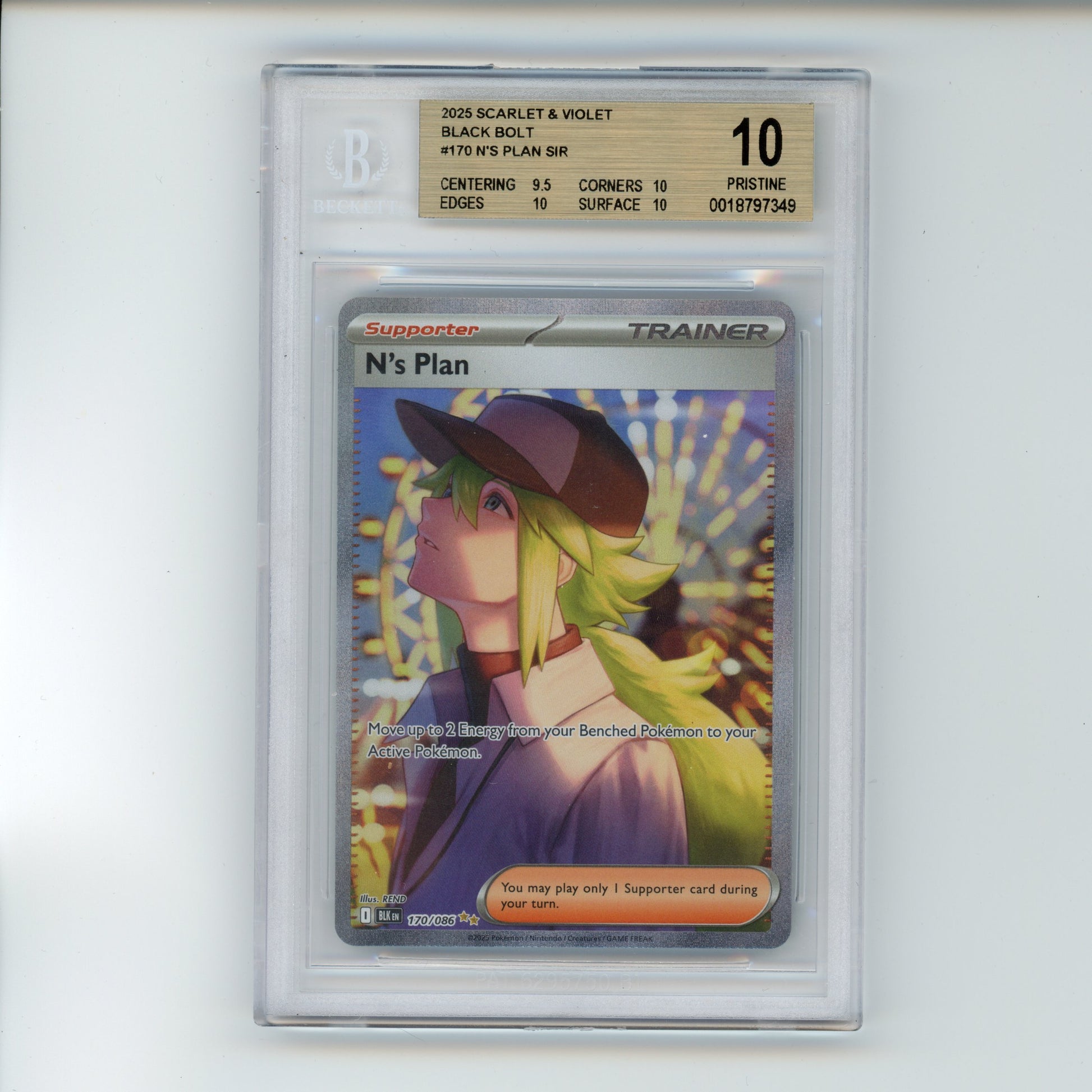 N's Plan - #170 BGS Pristine 10 - Pokémon Scarlet & Violet - Black Bolt