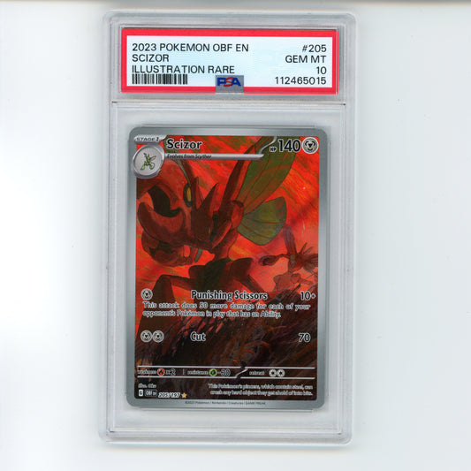 Scizor - #205 PSA 10 - Pokémon Scarlet & Violet - Obsidian Flames