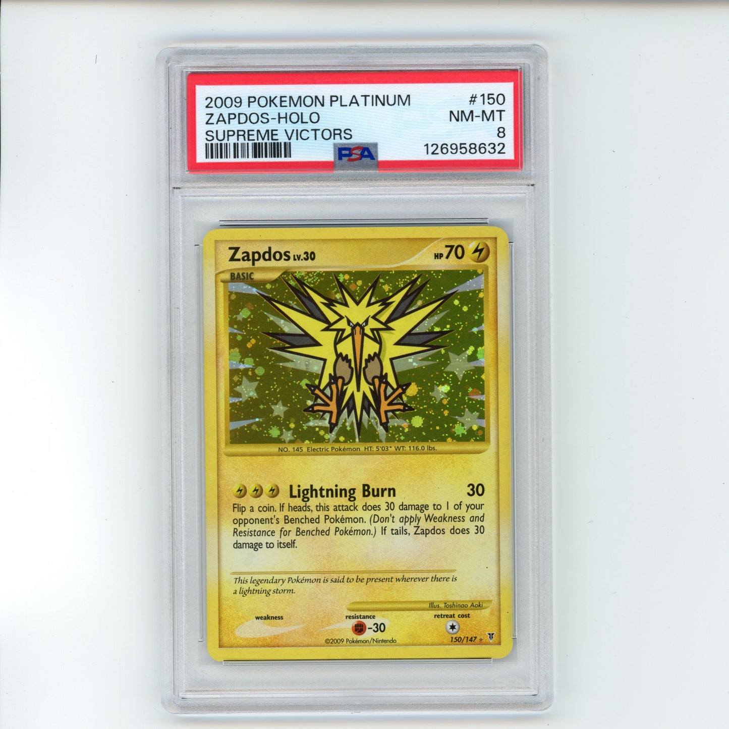 Zapdos Holo - #150 PSA 8 - Pokémon Platinum - Supreme Victors