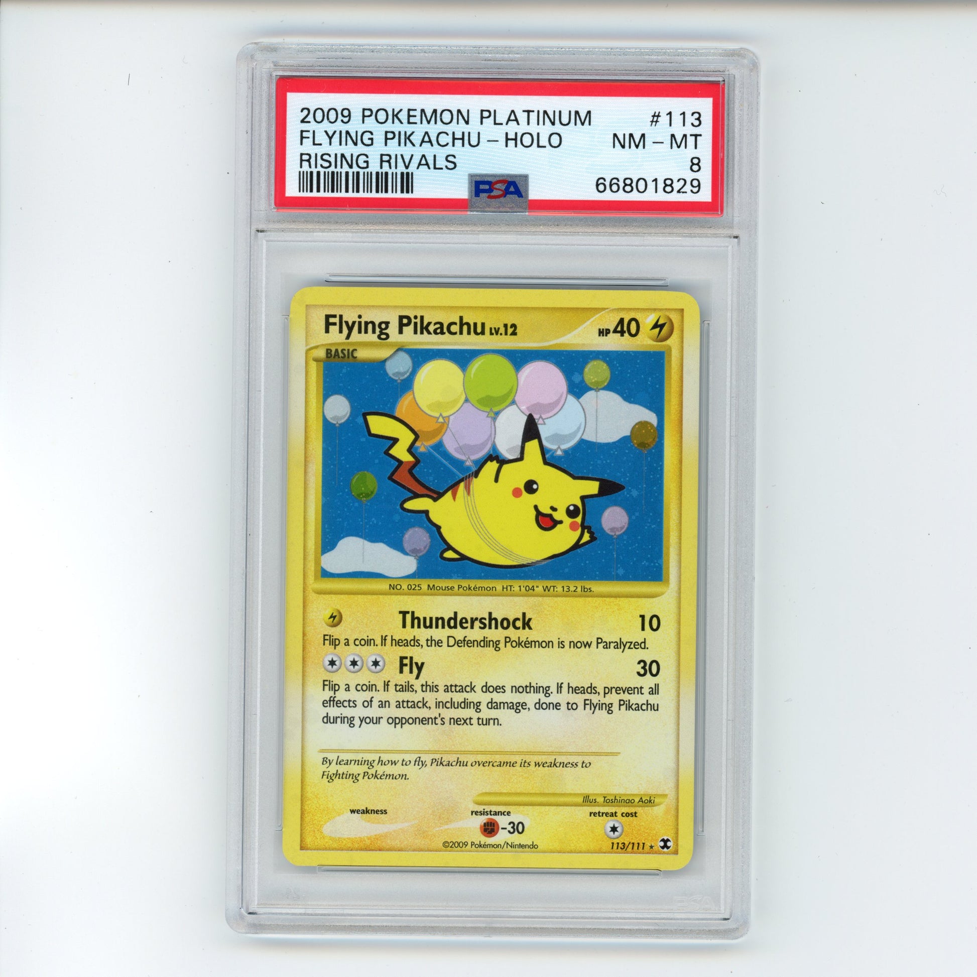 Flying Pikachu Holo - #113 PSA 8 - Pokémon Platinum - Rising Rivals