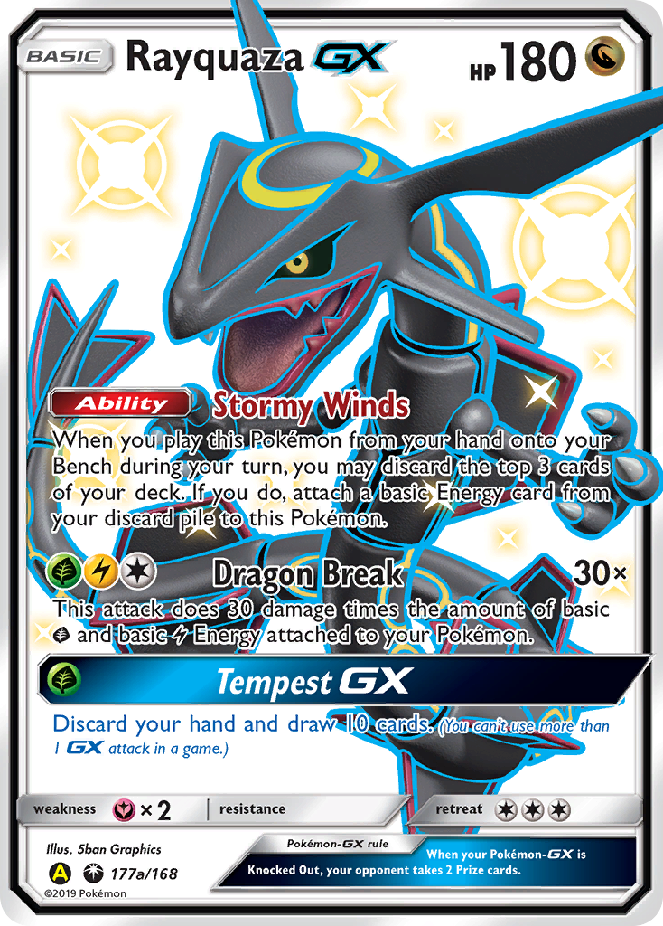 PSA 10 Rayquaza-GX 177a/168 - POKEMON SUN & MOON CELESTIAL STORM