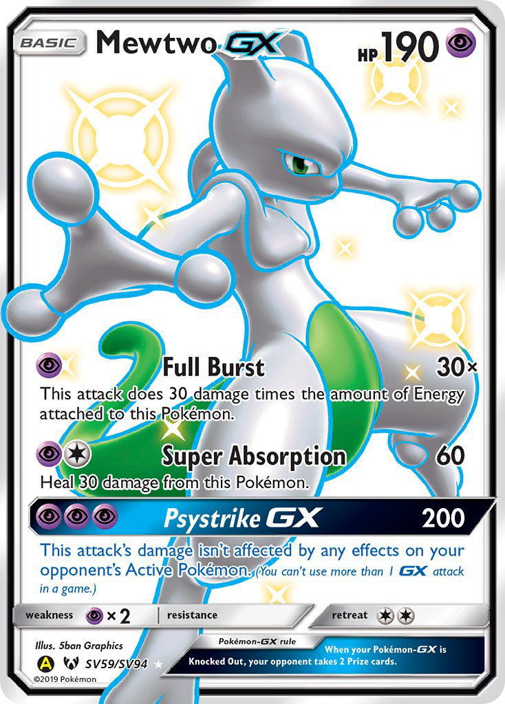 PSA 10 Mewtwo-GX SV59/SV94 - POKEMON SUN & MOON HIDDEN FATES