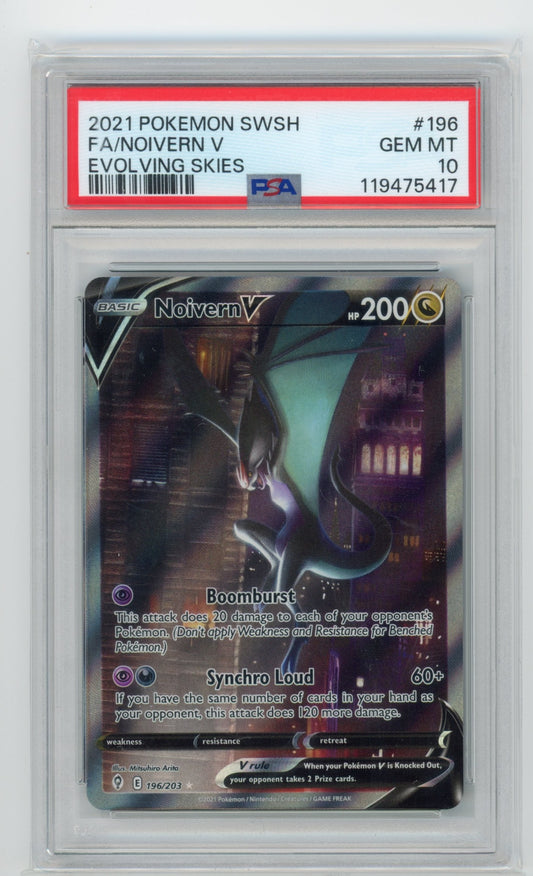 Noivern V - #196 PSA 10 - Pokémon Sword & Shield: Evolving Skies
