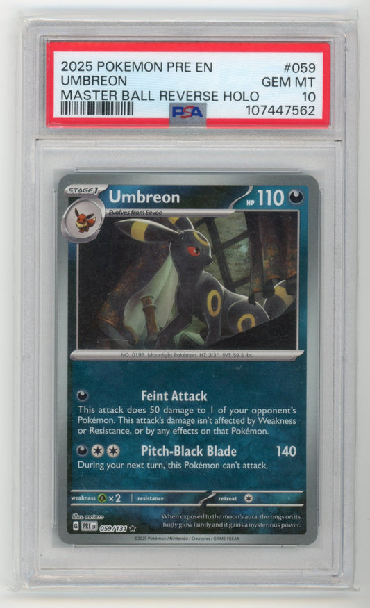 Umbreon Masterball - #059 PSA 10 - Pokémon Scarlet & Violet: Prismatic Evolutions