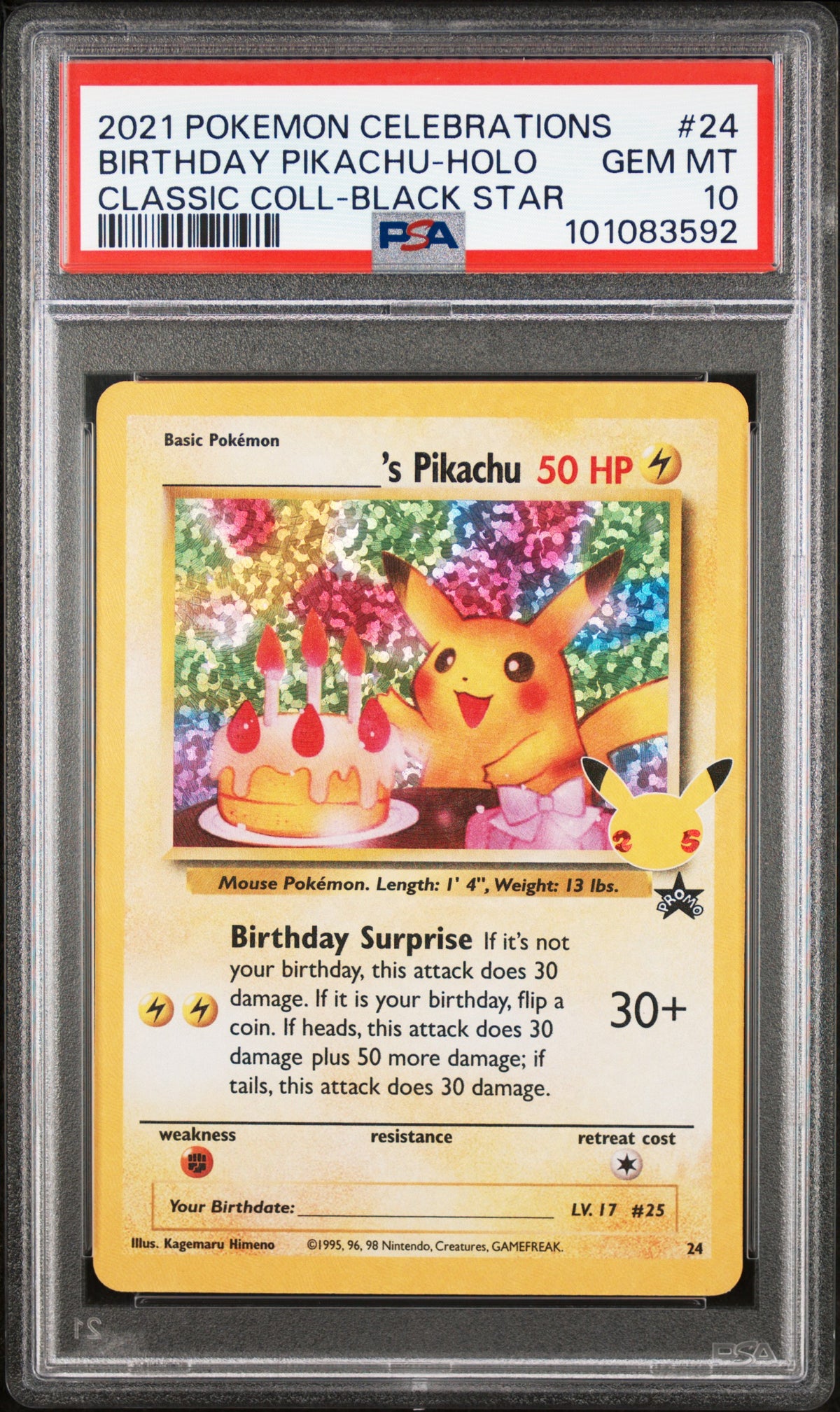 PSA 10 _____'s Pikachu 24 - POKEMON CELEBRATIONS CLASSIC COLLECTION