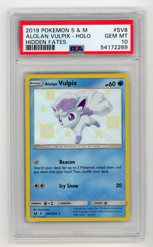 Alolan Vulpix - #SV8/SV94 PSA 10 - Pokémon Sun & Moon: Hidden Fates